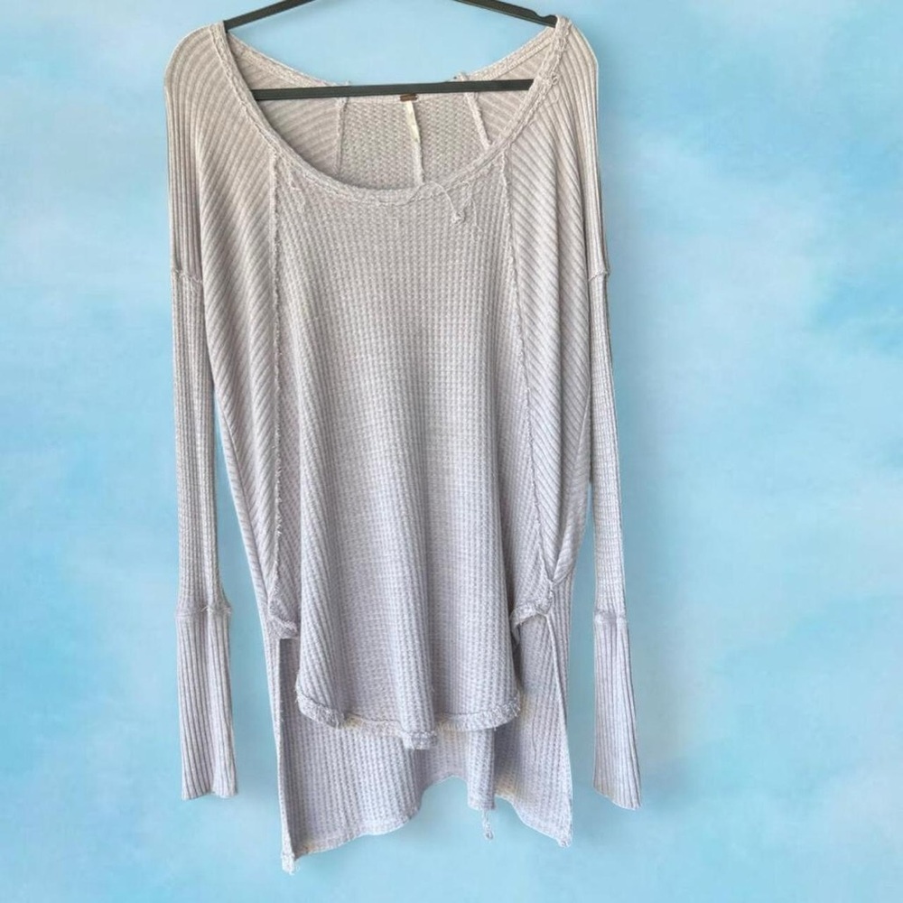 Free People Pink Distressed Knit Top Boho Style
